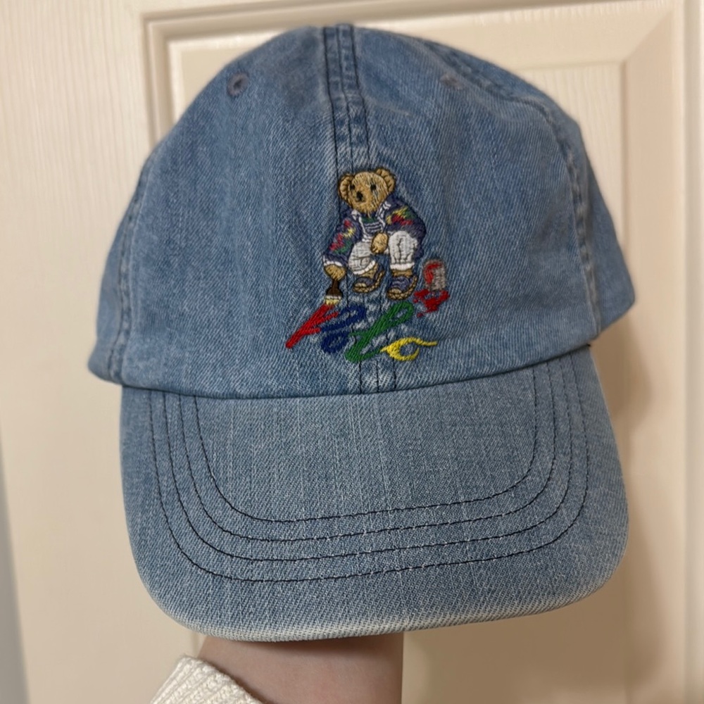 Men's Polo Bear Denim Ball Cap